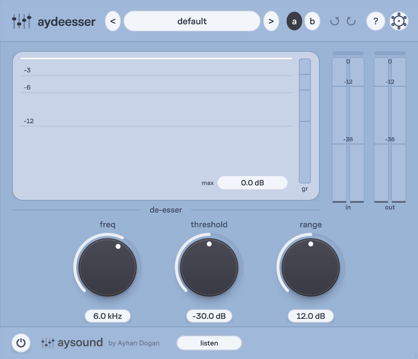 AyDeEsser user interface